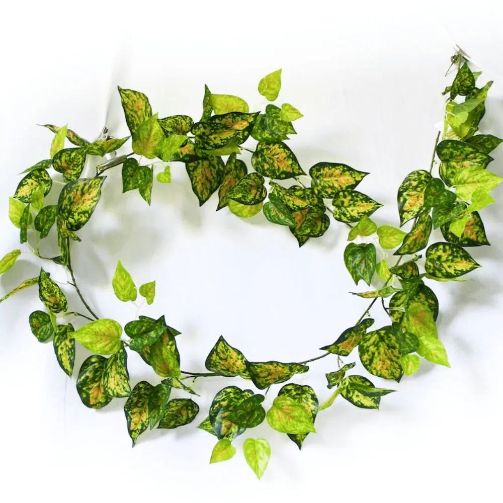 Botanical Yellow And Red Pothos Garland 190cms