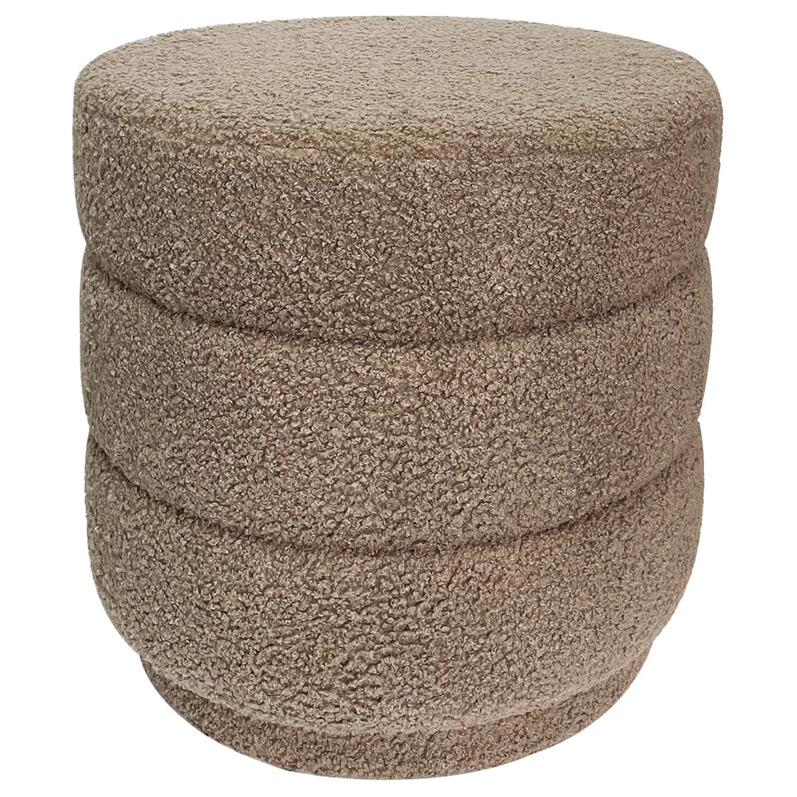 Boucle Loop-Style Stepped Ottoman/ Stool - Taupe