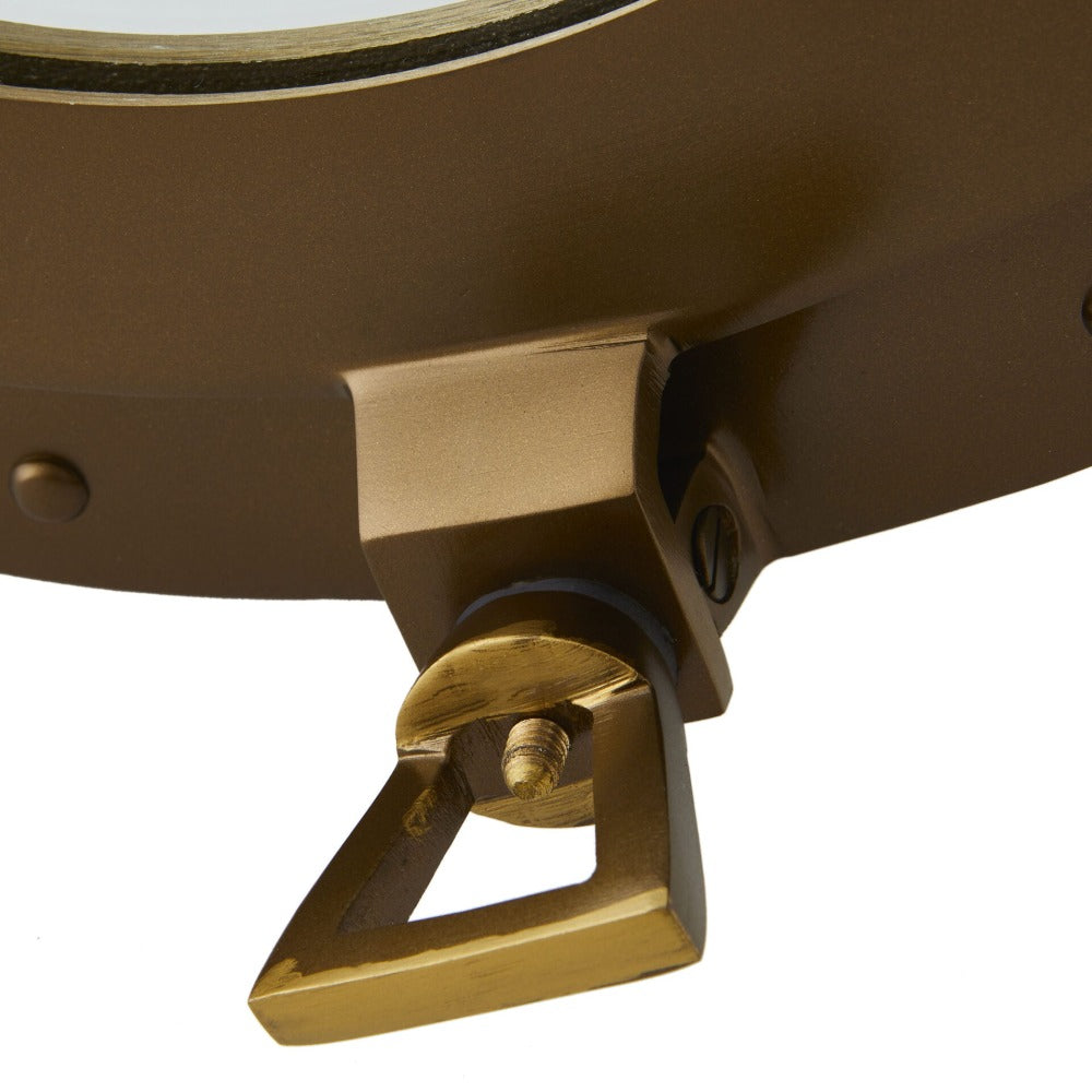 Brass Finish Ship Porthole Wall Mirror 38Cms
