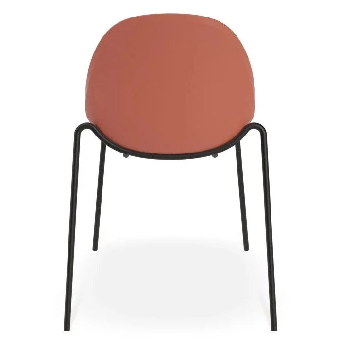 Breeze Coral Shell Seat 4 Post Black Base Dining Chair