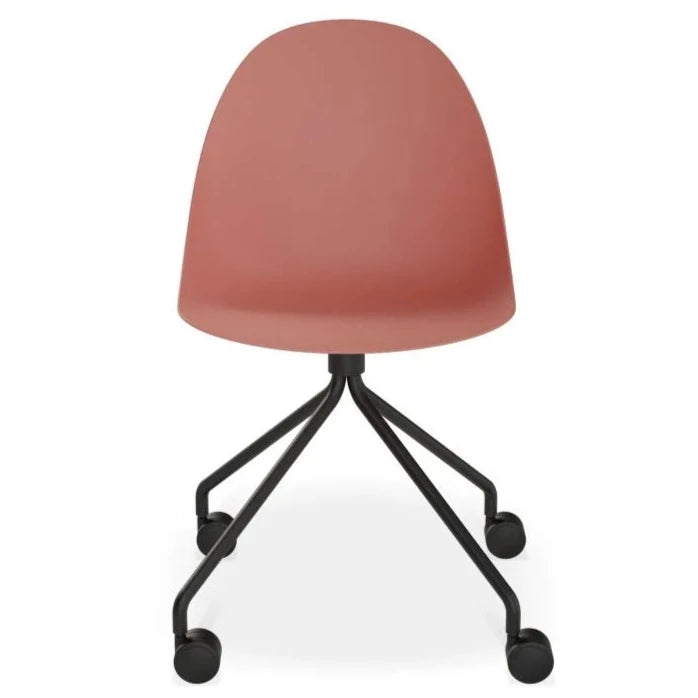 Breeze Coral Shell Seat Pyramid Base with Castors Dining Chair