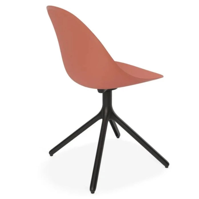 Breeze Coral Shell Seat Swivel Base Dining Chair