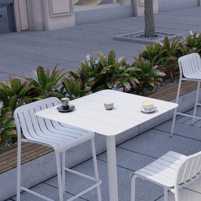 Breeze Metal Outdoor High Table - White (Available in 2 Sizes)