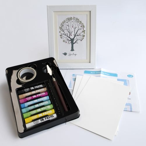 Bright Oil Pastels Colors and Accessories - 14pc Set