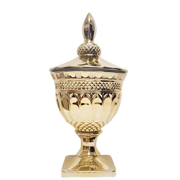 Buckingham Circle Pattern Crystal Glass Jar - Available in 3 Colors