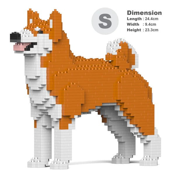 Building Blocks Model Akita Inu Dog Orange 980 Pieces (Available in 2 Sizes)