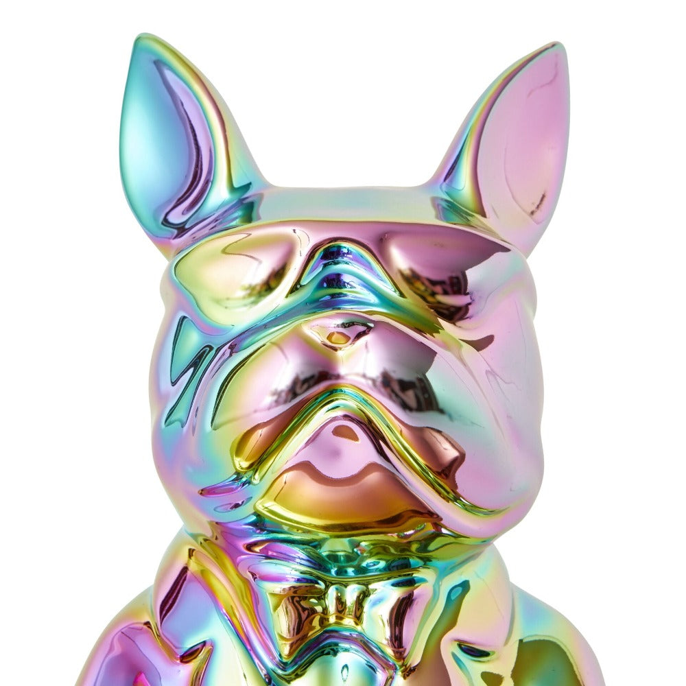 Bulldog Designer Trinket Tray - Metallic Rainbow