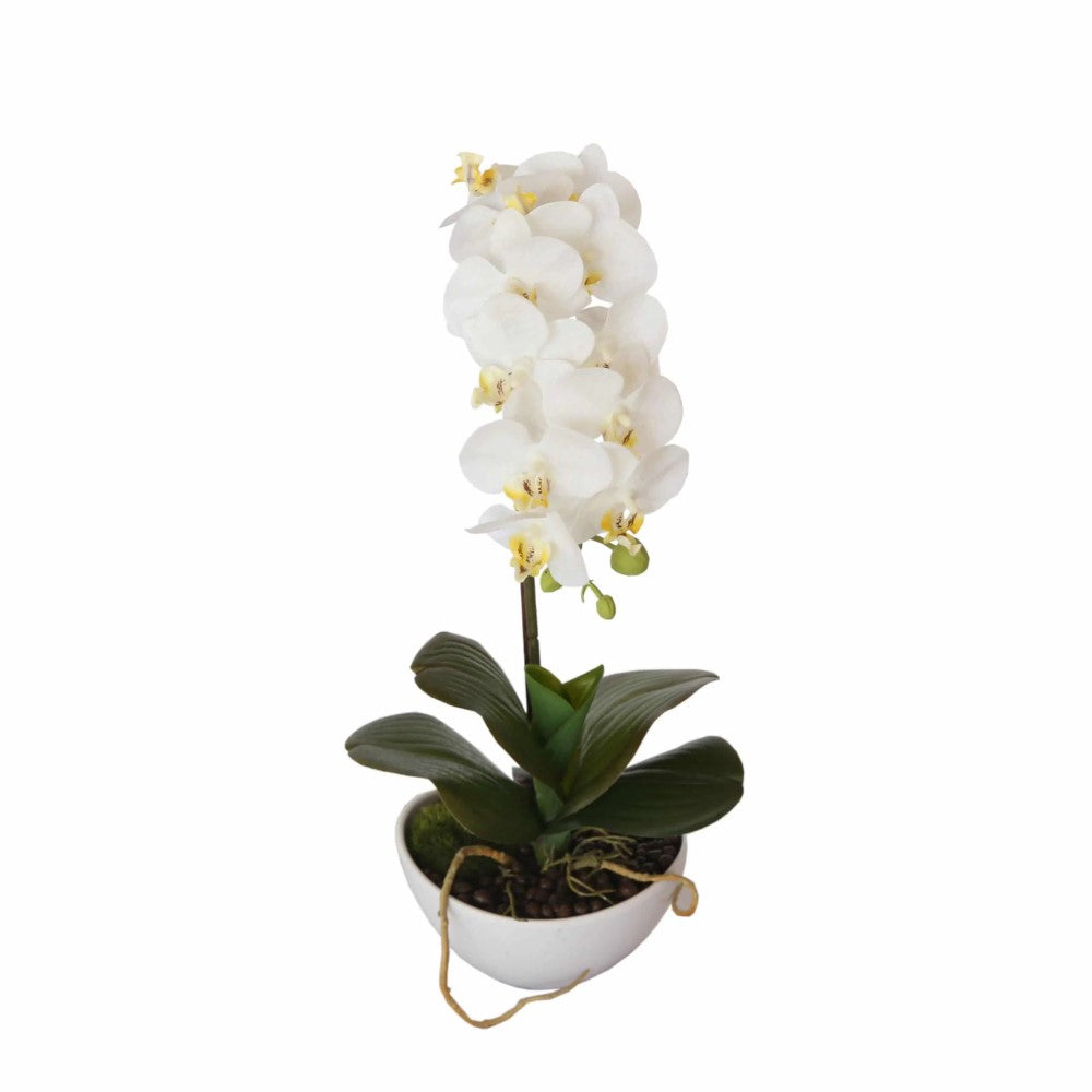 Butterfly Artificial Orchid White Plant 46cms