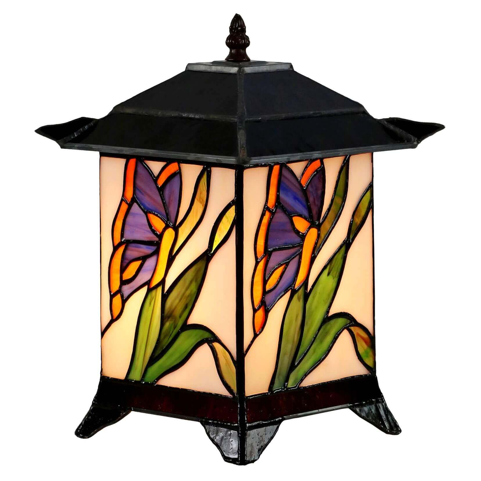Butterfly Tiffany Stained Glass Table Lantern