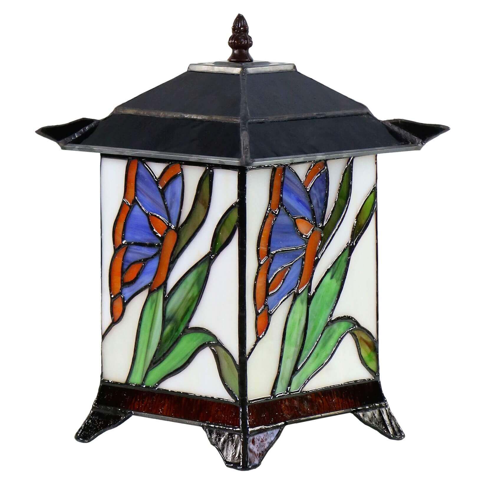 Butterfly Tiffany Stained Glass Table Lantern