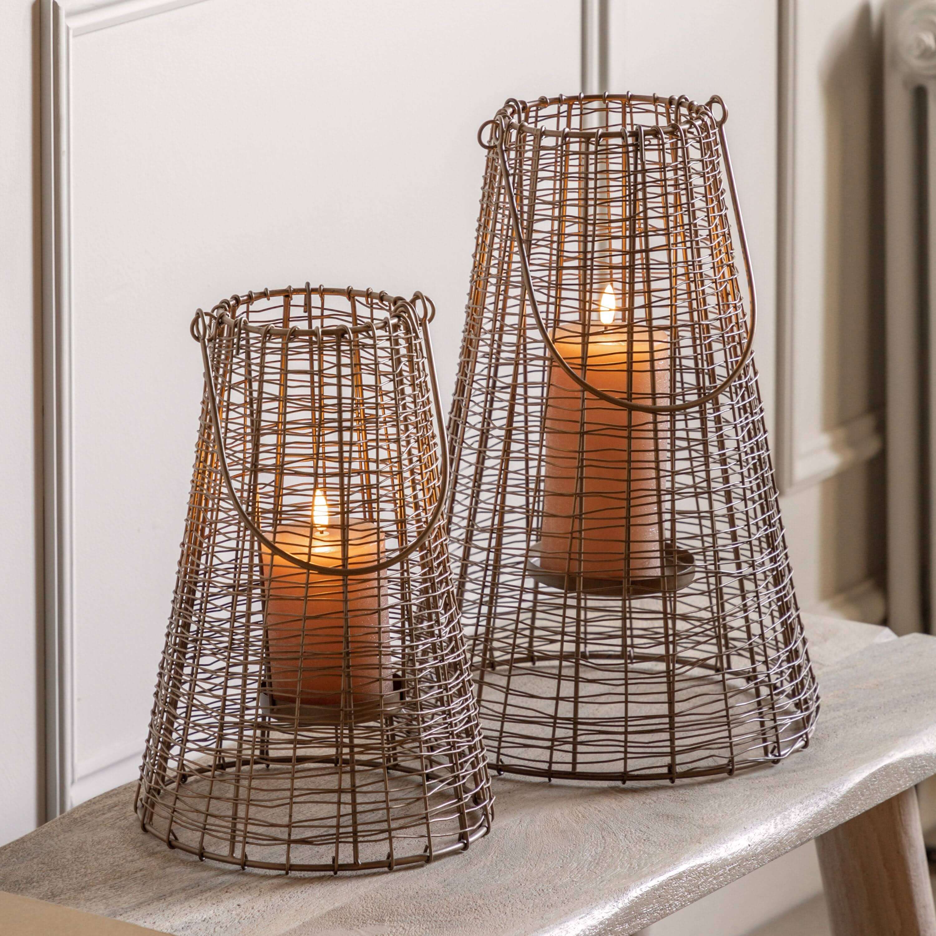 Captivating Candlelight Metal Craft Lantern Gold (Available in 2 Sizes)