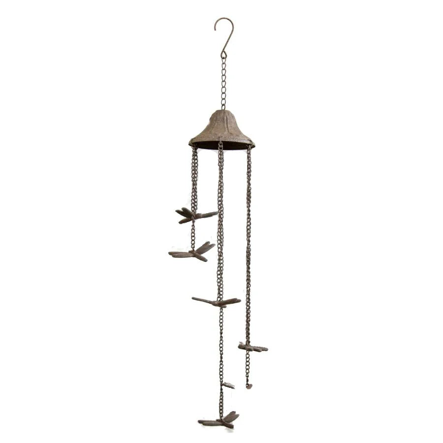 Cast-Iron Hanging Spiral Dragonflies Bells 82cms
