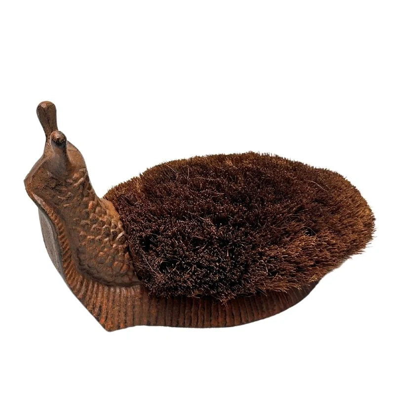 Cast-Iron Snail Boot Brush Garden Décor - 28.5cms