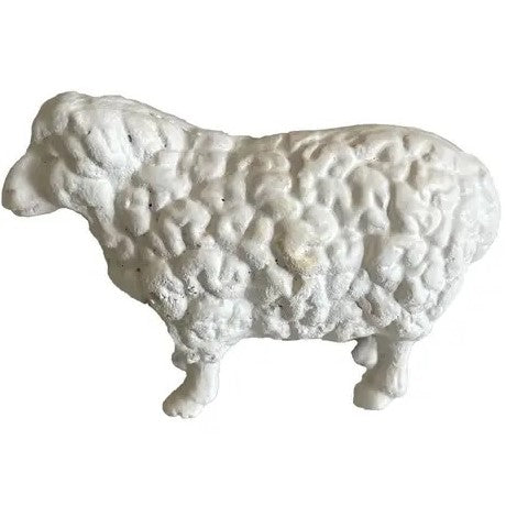 Cast Iron Sheep Statue - Antique White