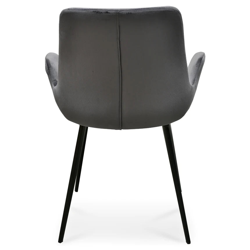 Cedar Serenity Velvet Dining Chair - Dark Grey (Set of 2)