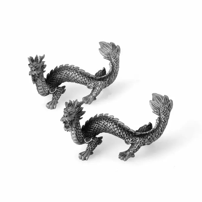 Celestial 2024 Year of the Dragon Pewter Chopstick Rest Pair