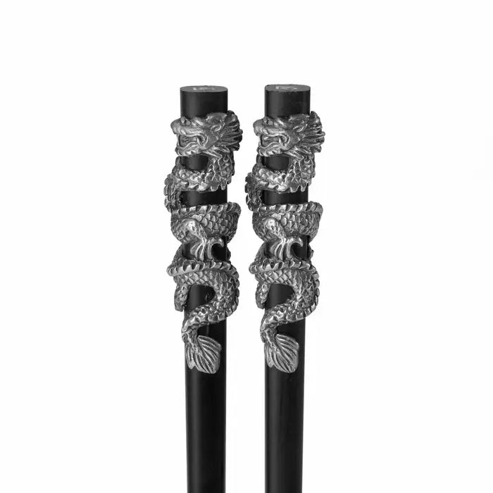Celestial 2024 Year of the Dragon Pewter Chopsticks & Rest Set
