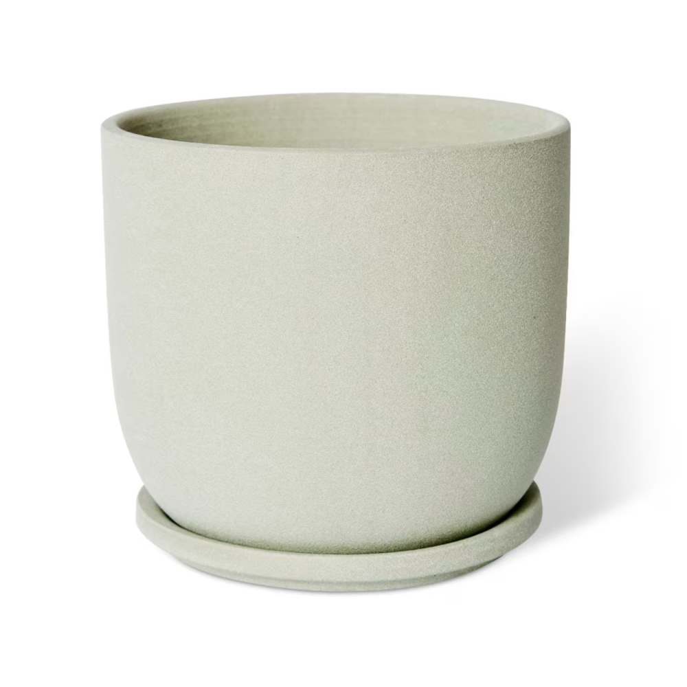 Cermaic Allegra Plant Pot with Saucer - Available in 3 colors - 19 x 19 x 18cms
