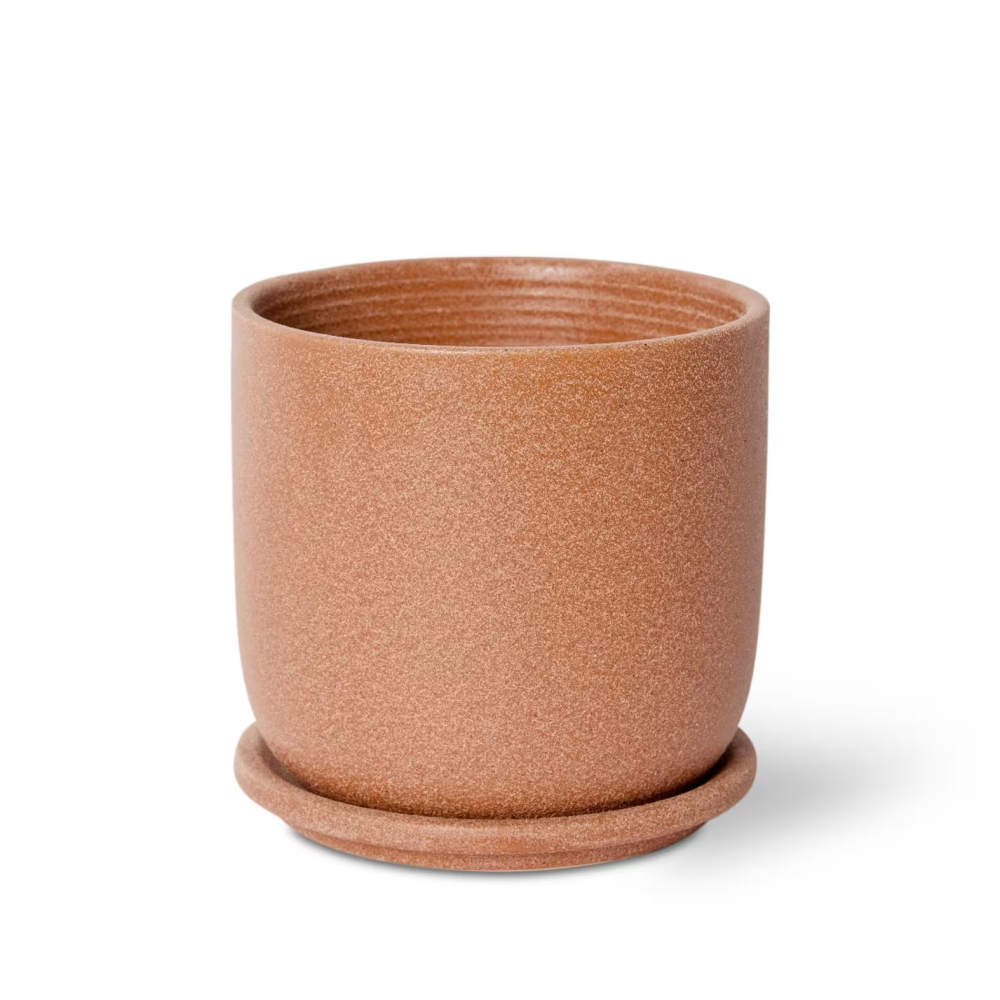 Cermaic Allegra Pot with Saucer - Available in 3 colors - 15 x 15 x 15cms