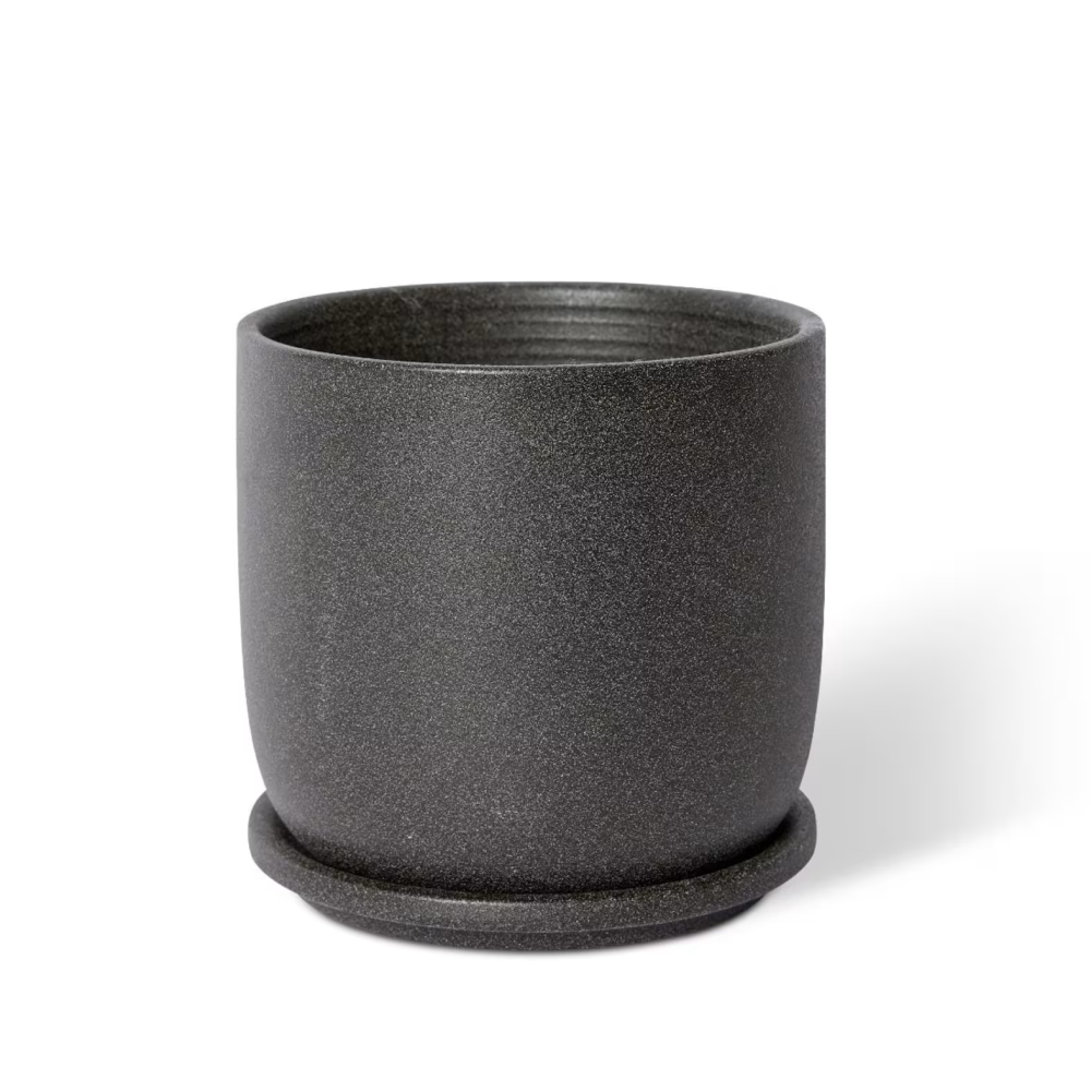 Cermaic Allegra Pot with Saucer - Available in 3 colors - 15 x 15 x 15cms