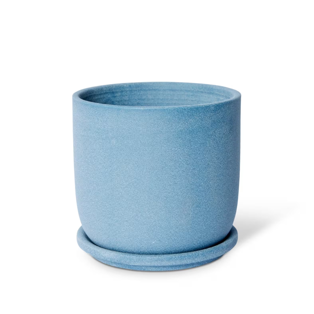 Cermaic Allegra Pot with Saucer - Available in 3 colors - 15 x 15 x 15cms