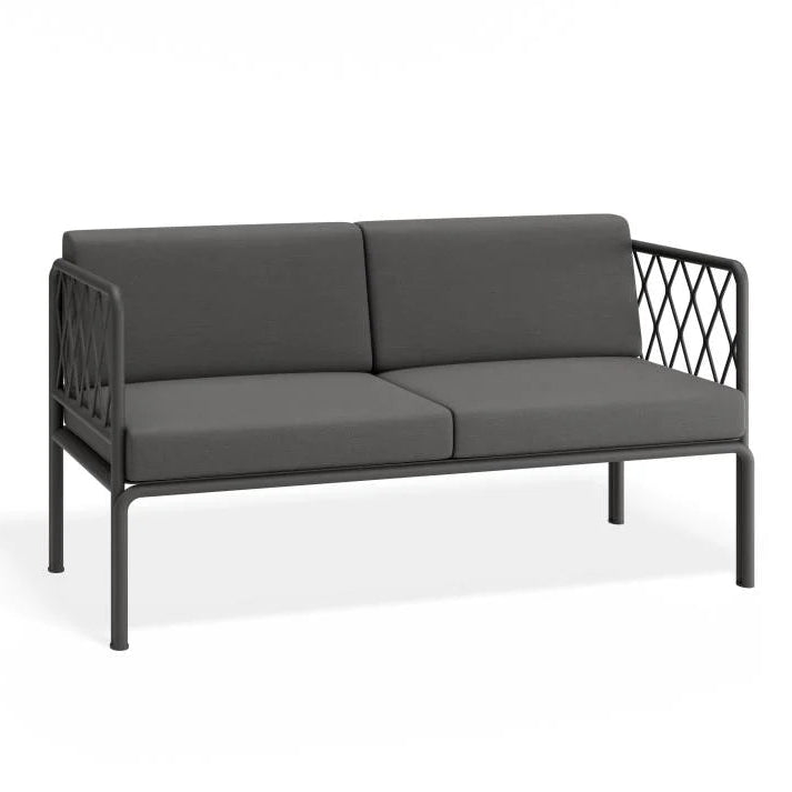 Charcoal 2- Seater Outdoor Chair with Cushion - Granite Grey