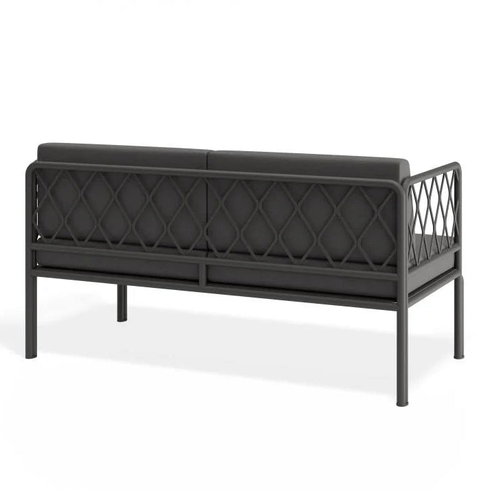 Charcoal 2- Seater Outdoor Chair with Cushion - Sandy Grey