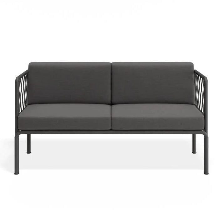 Charcoal 2- Seater Outdoor Chair with Cushion - Granite Grey