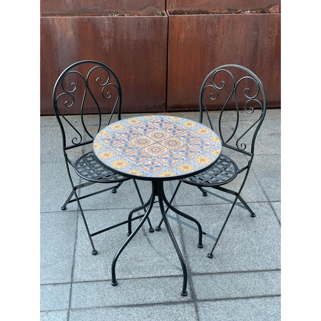 Charm and Durability Mosaic Table and Chair - Set of 3