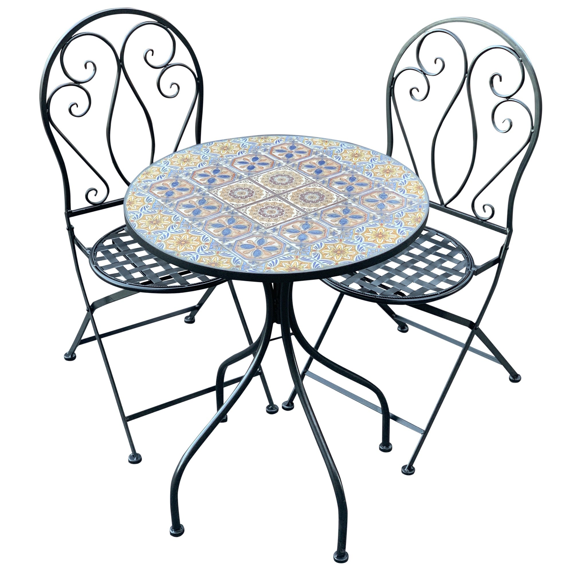 Charm and Durability Mosaic Table and Chair - Set of 3