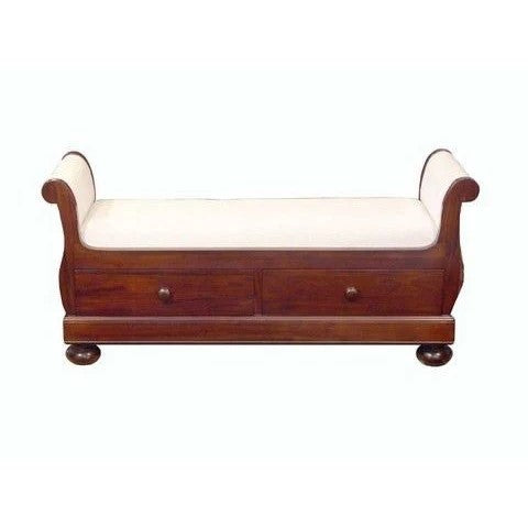 Charming Accent Antoinette Style Bed End Stool - Rose Mahogany