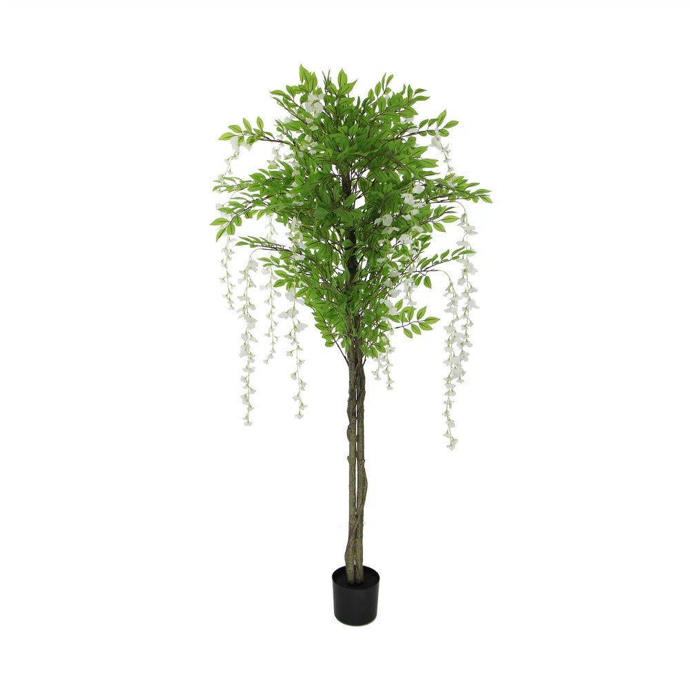 Charming Artificial Wisteria With White Flowers 180cms