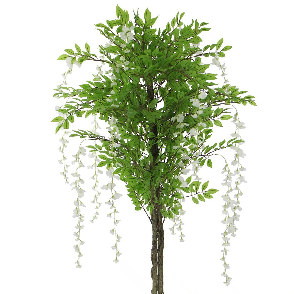 Charming Artificial Wisteria With White Flowers 180cms