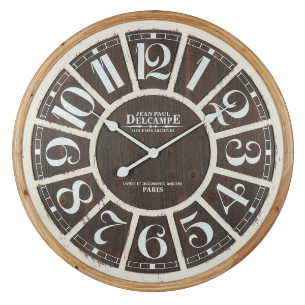 Charming Distressed Grid Wall Clock 68cms
