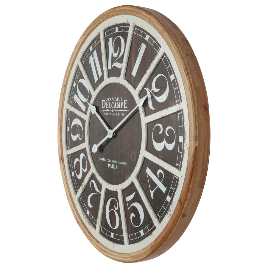 Charming Distressed Grid Wall Clock 68cms