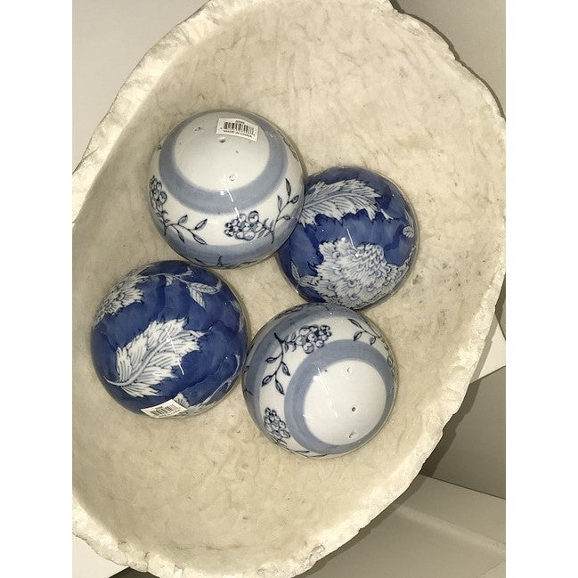 Charming Floral Ceramic Decorative Balls - Set of 4
