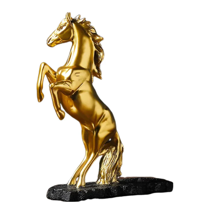 Charming Golden Horse Wine Storage Decor