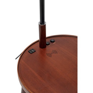 Rubberwood Lamp with Shelves - Available 3 Colors