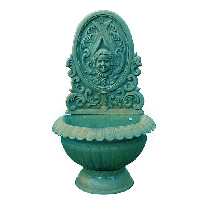 Cherub Cast Iron Wall Fountain (Pump Not Incl) (Available in 2 Colors)