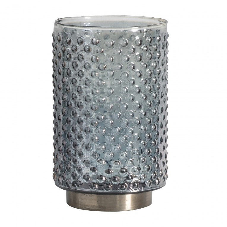 Chic Ambiance In Brushed Steel and Glass Candle Holder