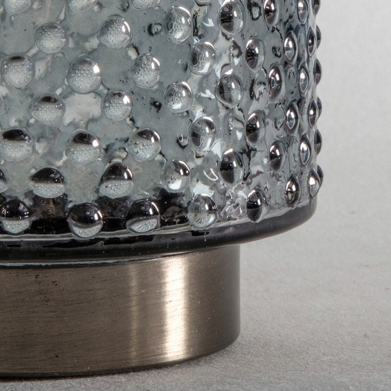 Chic Ambiance In Brushed Steel and Glass Candle Holder