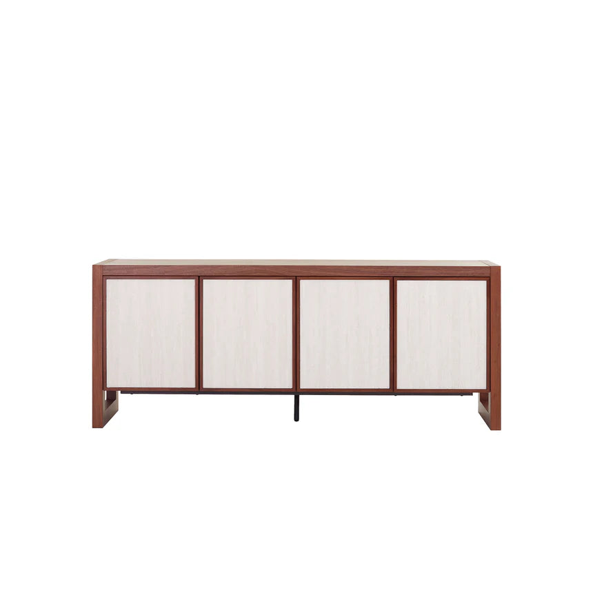 Chic Beige Door Sideboard Unit 195cms - Walnut