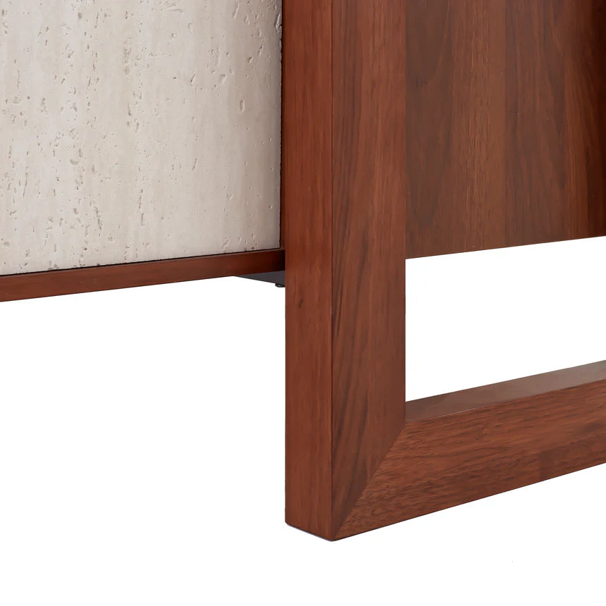 Chic Beige Door Sideboard Unit 195cms - Walnut