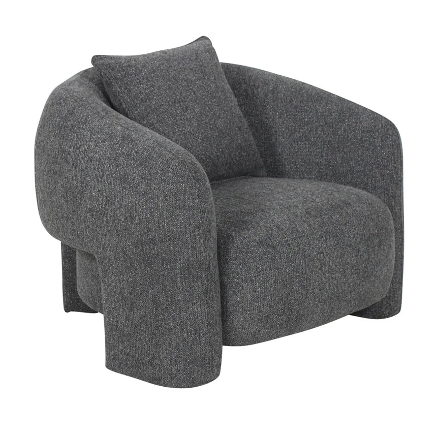 Chic Contrast Upholstered Armchair - Coral Charcoal