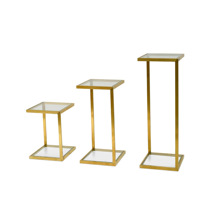 Chic Crystal Glass Side Table - Set of 3