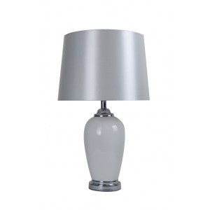 Chic Illumination White Glass Table Lamp White Shade