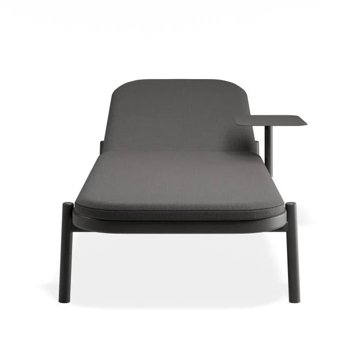 Chic Poolside Charcoal Comfort Sun Lounge & Side Table - Sandy Grey