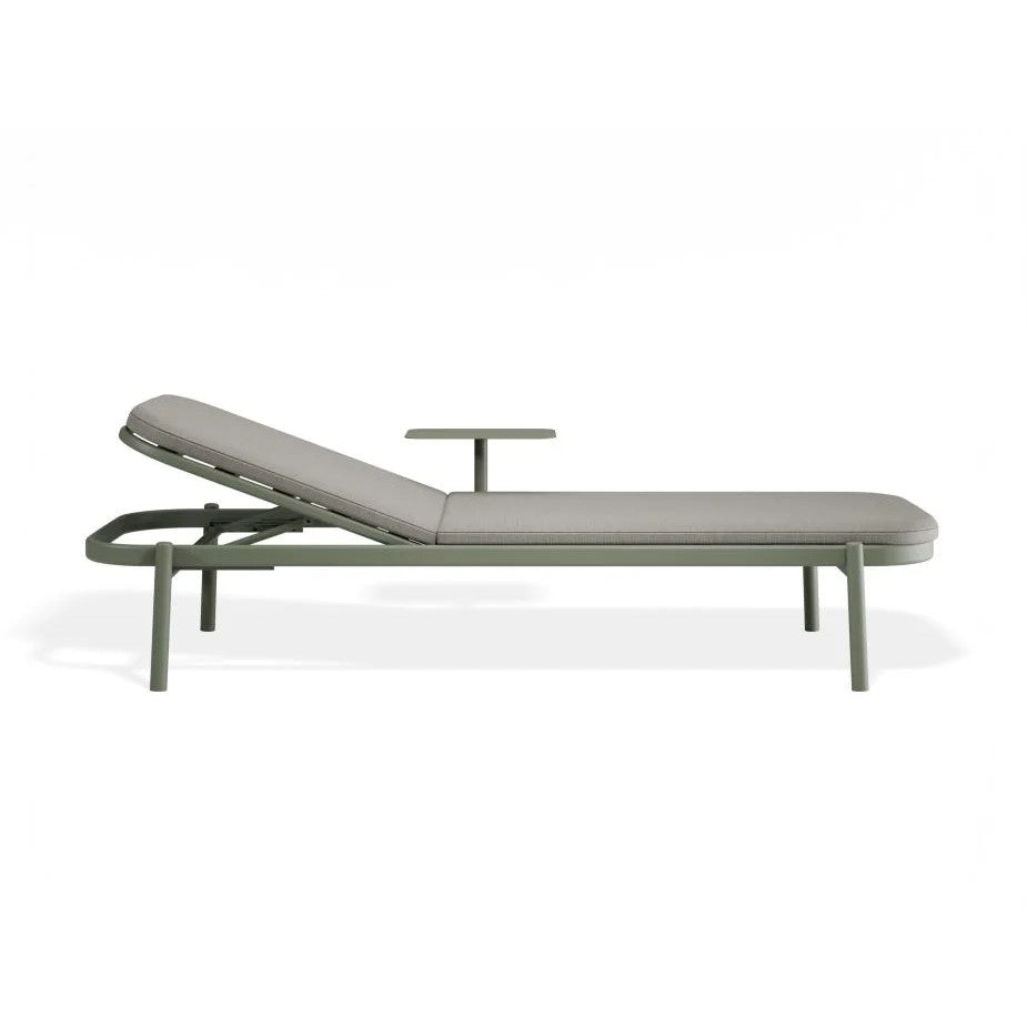 Chic Poolside Green Comfort Sun Lounge & Side Table - Granite Grey