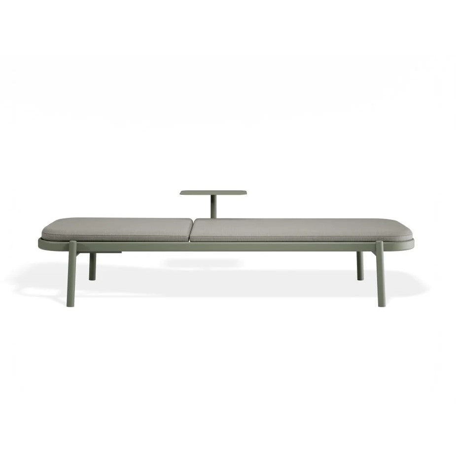 Chic Poolside Green Comfort Sun Lounge & Side Table - Granite Grey