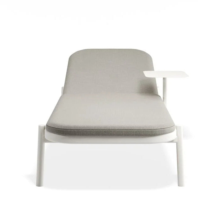 Chic Poolside White Comfort Sun Lounge & Side Table - Granite Grey